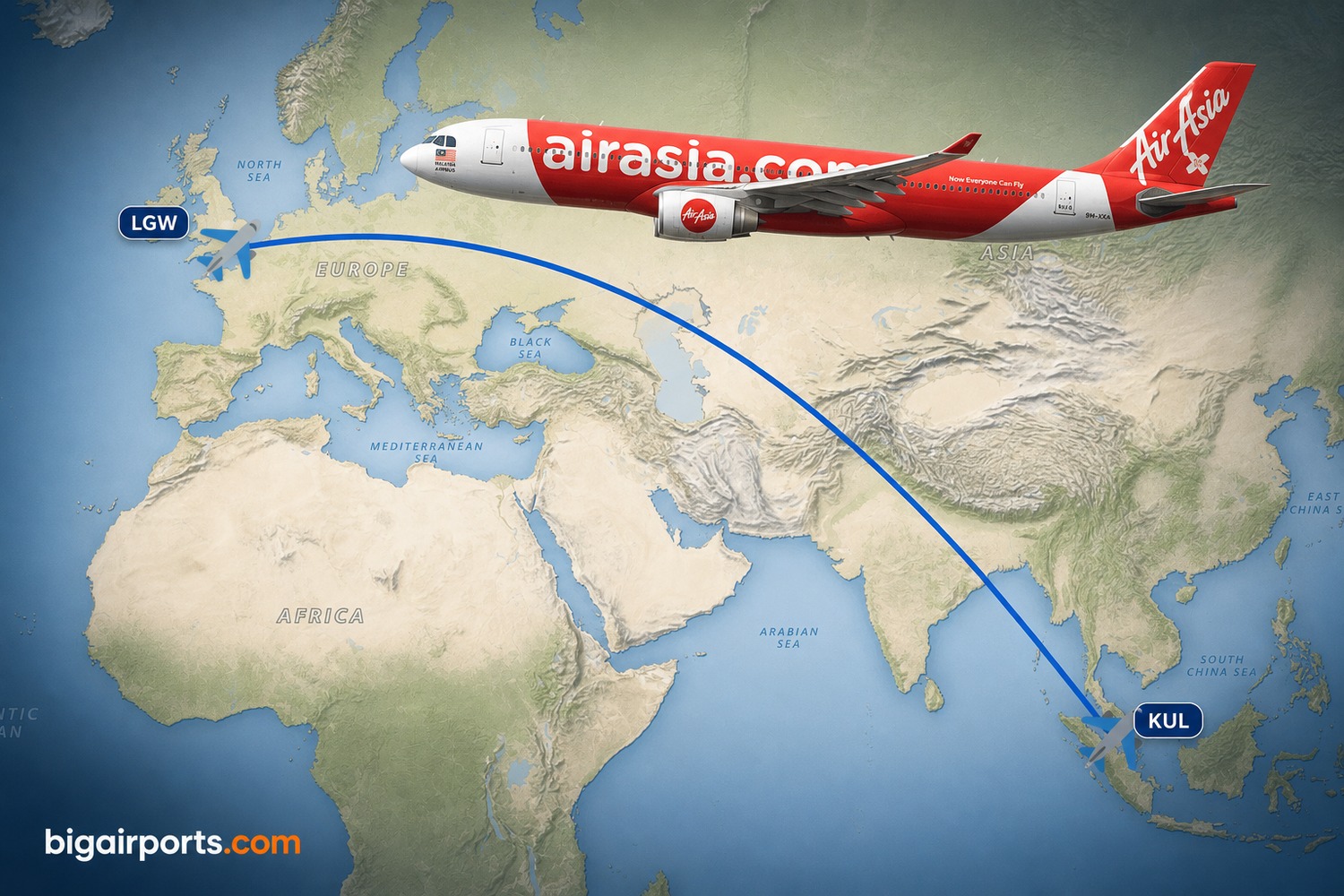 AirAsia X to Link Kuala Lumpur and London Gatwick from 27 August