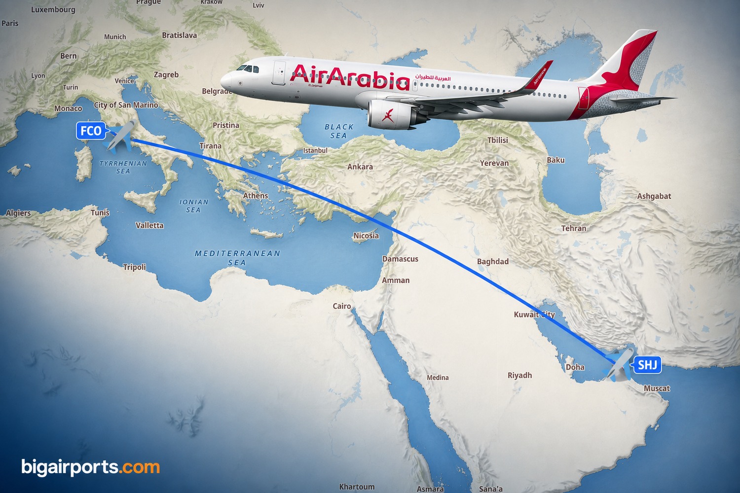 Air Arabia Launches Daily Sharjah–Rome Fiumicino A320neo Service