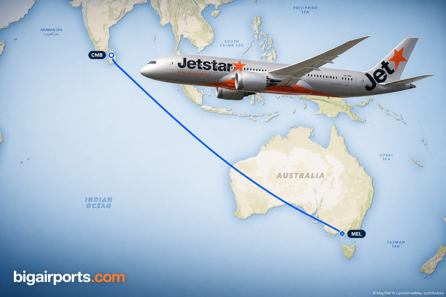 Jetstar Launches Melbourne-Colombo Boeing 787-8 Flights Three Times Weekly